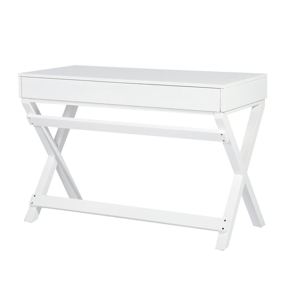 Kepooman 44" Modern Wooden Console Table with Drawers for Small Spaces, White Kepooman 44" Modern Wooden Console Table with Drawers for Small Spaces, White