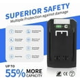 thumbnail image 3 of 2Pack Replacement Green-works 24V Lithium Battery 5.0Ah 29842 29852 29322 BAG709 BAG710 20352 22232 2508302 for Green-work 2X24V + 2Port 29862 Charger for G-24 Green-works 24V Battery, 3 of 6