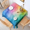thumbnail image 2 of Colorful Tie Dye Wave Pattern Square Tablecloth,Waterproof Square Table Cover,Wipeable Spillproof Washable Table Cover for Home Kitchen Party Decor 60"x60"(152x152cm), 2 of 6