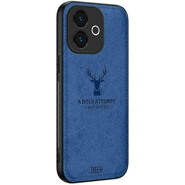 For Oppo A5 Vitality Edition Case Deer Pattern Cloth Texture PU + PC + TPU Phone Cover - Grey