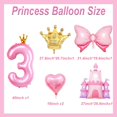 thumbnail image 2 of Set de globos tipo princesa para decoración de fiesta de tercer cumpleaños para niñas, 2 of 7
