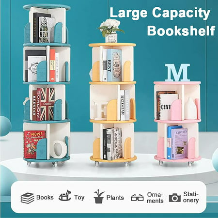 Rotating Bookcase Stackable Shelves, Assemble Yourself Bookcases
