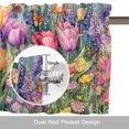 thumbnail image 6 of Window Valance for Kitchen, Tulips Lavender Peony Butterfly Flower Rod Pocket Short Curtain for Small Windows, Light Filtering Decorative Valance, 54 x 18 Inch, 1 Panel, 6 of 9