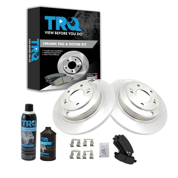 TRQ Brake Pads & Rotors Cleaner & Fluid Kit Fits 2010-2014 Hyundai Genesis Coupe BKA19557