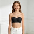 thumbnail image 2 of CAIXIA 3pack Girls Strapless Bra for Teens Bandeau Bras with Clear Straps Wireless Girl Training Bra, 2 of 9