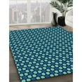 thumbnail image 3 of Ahgly Company Machine Washable Indoor Round Transitional Dark Turquoise Green Area Rugs, 5' Round, 3 of 7