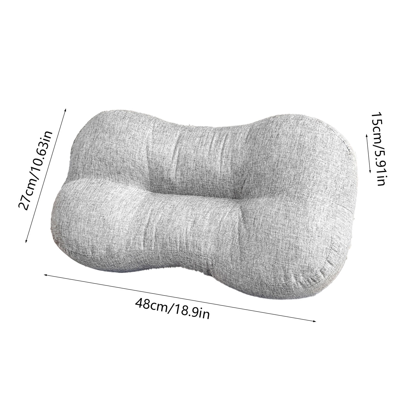 LHNFT Ergonomic Butterfly-Shaped Neck Pillow, Contoured Cervical Support Pillow for Neck Pain Relief, Soft Linen-Feel Pillow for All Sleeping Positions