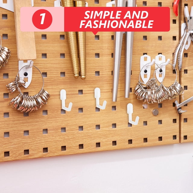 Minkissy 20pcs Pegboard Display Hook White Pegboard Wall Hook In Garage Kitchen
