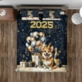 thumbnail image 4 of Happy New Year Corgi Welcome 2025 Balloon Firework Party Quilt Bedding Set Welsh Corgi Dog Lover Gifts Idea 1 Blanket Bed Cover 2 Pillowcases - 01014, 4 of 5