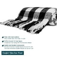 thumbnail image 4 of PAVILIA Plaid Chenille Blanket for Twin Size Bed, Soft Black and White Buffalo Plaid Checkered with Tassel Fringe, Woven Knitted Decorative Blanket for Sofa Couch Living Room Decor, Twin 60x80, 4 of 7