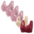 thumbnail image 1 of LOVZFMLL Bras for Women 5pc Woman's Comfortable Lace Breathable Bra Underwear No Rims Hot Pink 2XL, 1 of 3