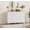 White, variant on EastVita Fluted Dresser 47 Inch Wide Storage Organizer Cabinet for Living Room Hallway Entryway Grey