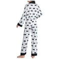 thumbnail image 3 of Azrian Womens Pajamas,Women Casual Printed V-Neck Long Sleeve Tops and Long Pants Pajamas Suit M Size,White on, 3 of 4