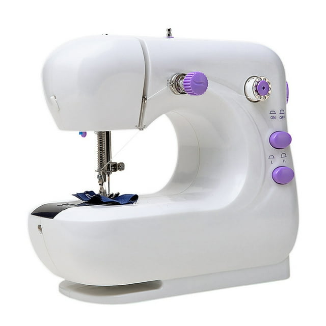 Iumwxz Mini Sewing Machine Portable Household Sewing Machine Beginner home tool Purple Plastic 50% Off Clear