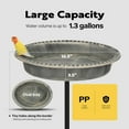 thumbnail image 4 of SPECSTAR Bird Bath, Oval Polyresin Birdbath Bowl with Metal Stake, 29 inch Height Outdoor Freestanding Birdfeeder, 1.3 Gallons, 5-Pronged Base, Gray, 4 of 8