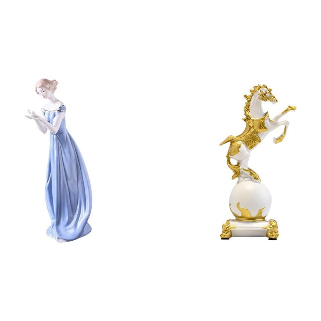 Figura Niña Escritorio Estatua Ornamento Caballo Decoración Resina Creativa Moderna Adecuada para Mesa Oficina Dormitorio Regalo Hogar 11.5cmx7cmx21.5cm