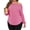 Bright pink, variant on Plus Size Women Solid Color Long Sleeved Off Shoulder Casual Irregular Hem Shirt Tops