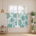 thumbnail image 3 of Turquoise Paisley Floral Tier Curtains, Boho Vintage Ethnic Flowers Light Filtering Kitchen Curtains, 2Pcs Rod Pocket Half Window Treatments Panels for Sink Cafe Cabinet Basement 27.5x45 Inches, 3 of 9
