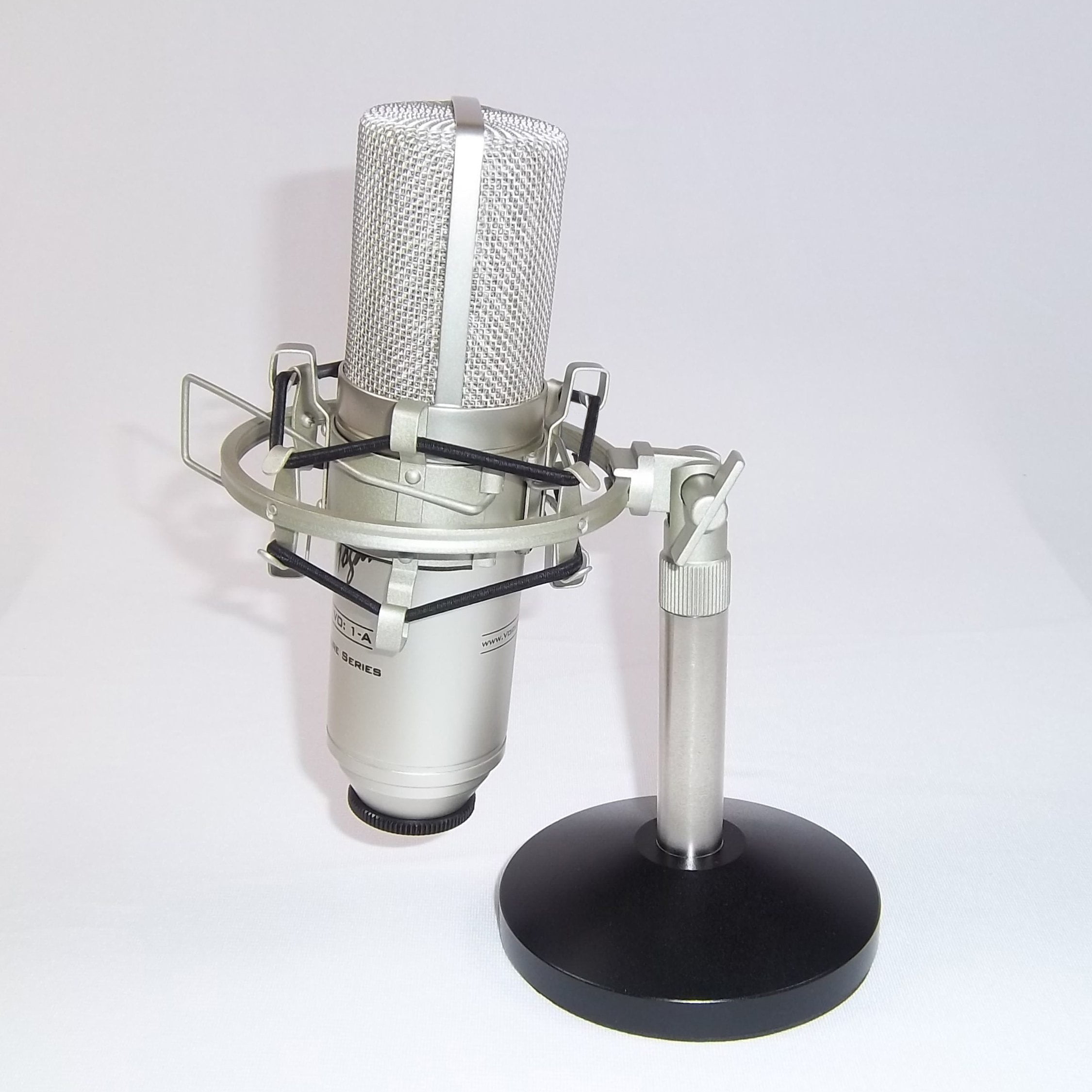 Harlan Hogan Universal Desktop Microphone Stand - adjustable height with US & International thread adapter
