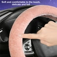 thumbnail image 4 of YUVA Star Steering Wheel Cover, Mink-Like Velvet, Blue/Gray/Pink, 38cm Diameter, Winter Warm, Anti-Slip, Fits 99% of Car Models, Easy Install, 4 of 6