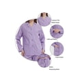 thumbnail image 2 of Apparonia Women's Pajama Sets Cotton Nightwear Long-Sleeve Button Front Shirt and Pant Sleepwear Notch Collar Pjs Lounge Sets Purple Polka Dots​ M, 2 of 7