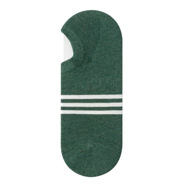Xiao Hua 6 pares de calcetines invisibles para hombre, antideslizantes, de silicona, que absorben la humedad, de corte bajo, informales, color verde oscuro.