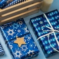 thumbnail image 5 of HOMERAL Hanukkah Wrapping Paper Roll Set- 17 X 120 in Per Roll(42.5 sq.ft.ttl.) Navy Blue with Metallic Shine, 5 of 7