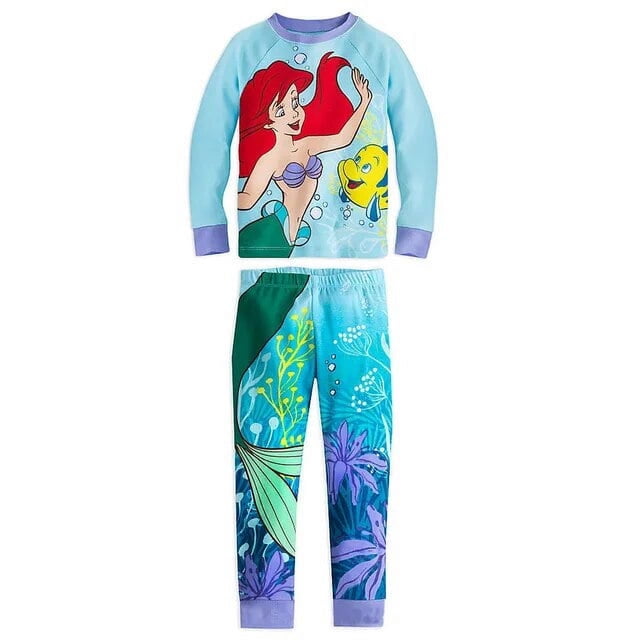 Pijamas de algodón para niñas, ropa de dormir de princesa Anna y Elsa, conjunto de ropa de dibujos animados para bebés, Rapunzel, envío gratis