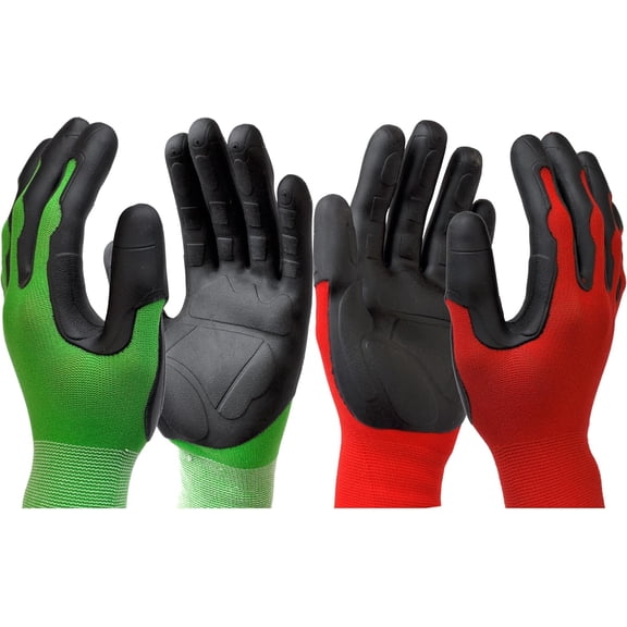 Jtbuh XLY 2 Pairs Thorn Proof Garden Gloves for Men & Women, Heavy Duty TPE Coated Work Gloves, Non-Slip Grip for Weeding, Digging, Yard & Outdoor Gardening