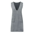 thumbnail image 4 of Women's Sweater Vest Ladies' Solid Color Sleeveless Long Double Vest Vest Skirt, 4 of 5