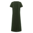 thumbnail image 5 of Robe Midi Décontractée à Manches Courtes et Col Rond pour Femmes avec Poches, 5 of 5