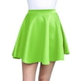 thumbnail image 3 of Made by Johnny Women's Basic Versatile Stretchy Flared Skater Skirt S NEON_LIME, 3 of 6