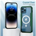 thumbnail image 6 of ELEHOLD Rugged Magnetic Case for iPhone 15 Pro Max,Hard PC Clear Back Aluminium Alloy Silicone Bumper Frame Compatible with Mag Safe Translucent Clear Shockproof Protective Case, Green, 6 of 8