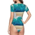 thumbnail image 4 of Balery Women'Sbeach Crew Neck Round Neck Short Sleeves Slim Fit Casual Basic Extender Bodysuit Daily Jumpsuit T Shirts-Medium, 4 of 9