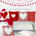 thumbnail image 5 of xanee Valentines Day Pillow Covers 20x20 inch Set of 4 for Valentines Decor Red White Stripes Dots Love Heart Valentines Day Throw Pillows Decorative Cushion Cases Valentine Decorations, 5 of 6