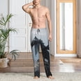 thumbnail image 2 of Pofeuu Valley Gray Dragon Print Men's Pajama Pants, Soft Lounge Pajama Pants with big pockets for Men Plaid Pj Bottoms-X-Large, 2 of 6