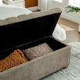 thumbnail image 5 of S-HOME 60.2 Inch Wide Chenille Upholstered Storage Bench With Tufted Flip-Top Design For Living Room And Bedroom Use，taupe, 5 of 8