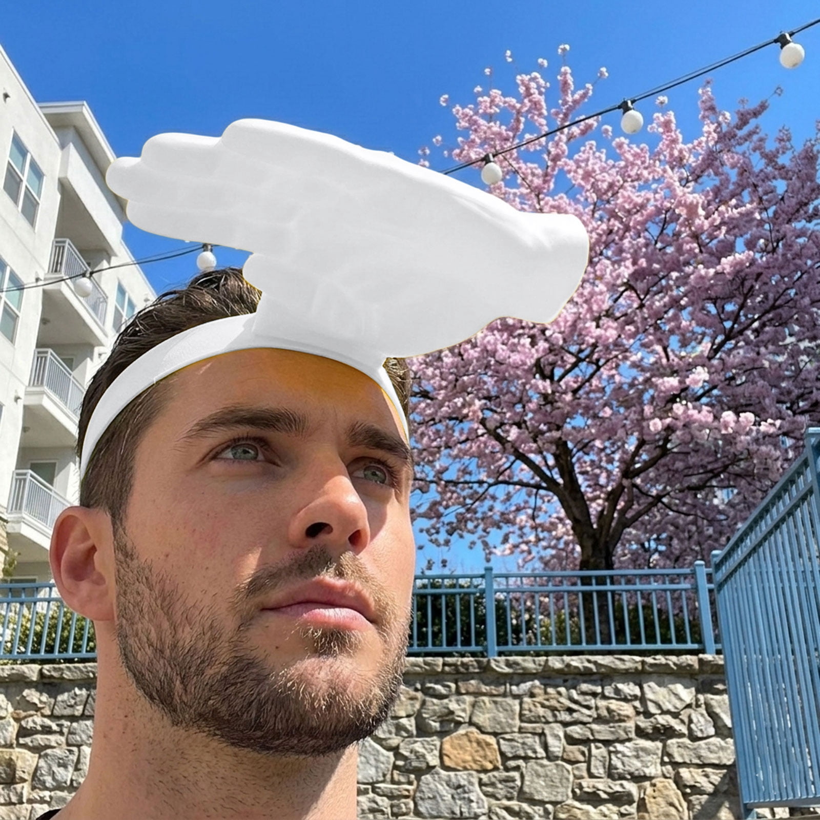 Funny Hand Shaped Sun Visor Headband for Festivals Beach UV Protection Funny Hand-shaped Sun Visor Headband Novelty Lazy Palm  main image 4