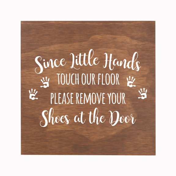 LifeSong Milestones Little Hands Shoe Rope Sign For New Home - Little Hands Prints