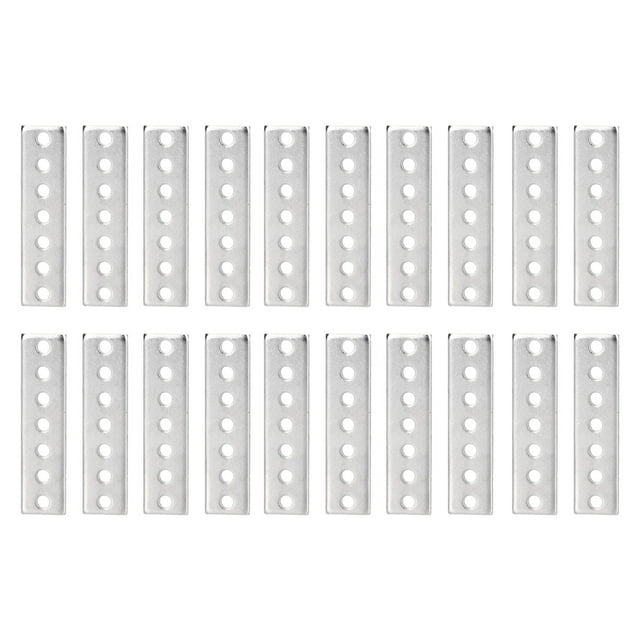 20 Pcs Supports Plats en Acier Galvanisé Haute Résistance Résistant à la Flexion Plaques de Réparation Droites