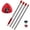 Stainless Steel Handle with Mop Base, variant on GFRED Mop Handle & Mop Base Replacement fit O-Cedar EasyWring, Red Metal Stick