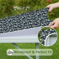 thumbnail image 6 of Navy Daisy Flower Floral Pattern Square Fitted Tablecloth with Elastic Edge,Square Table Cover,Washable Elastic Table Cover for Home Kitchen Party Decor 34"x34", 6 of 6