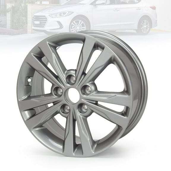 16" Replacement Wheel Rim 16x6.5-inch 5-Lug, for 2016-2018 Hyundai Elantra, Aolly Rims Charcoal