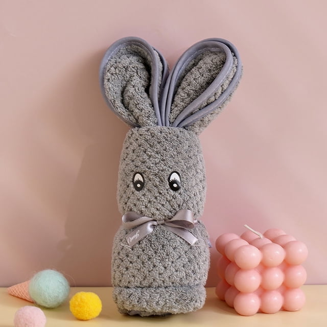 Birdeem Cartoon Bunny Hand Towel,Soft Absorbent Cotton Towel with Foldable Rabbit Design,Ideal for Bathroom Decor,Kitchen Use,and Gift Giving