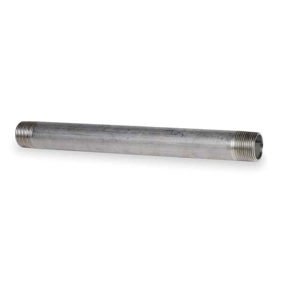 1-1/2" MNPT x 9" TBE Stainless Steel Pipe Nipple Sch 40