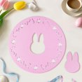 thumbnail image 1 of SHIQI-Easter Bunny Spring Round Felt Placemats with Coasters Set of 12 Durable Heat-Resistant Non-Slip Washable Place Mats Kitchen Dining Table Mats Party Holiday Decoration(Easter Pink), 1 of 4