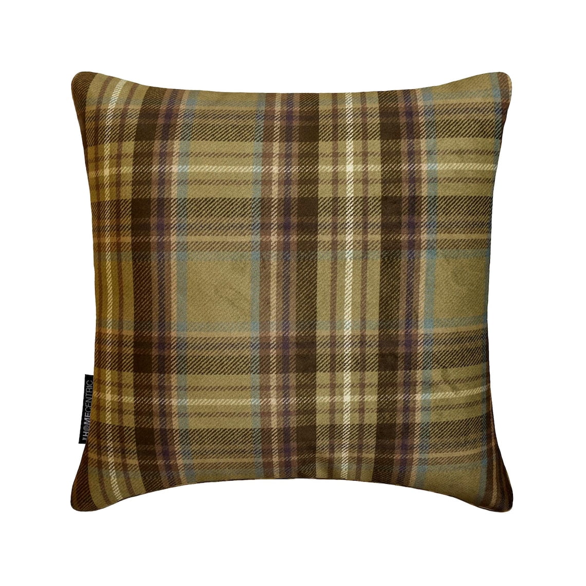 Winter Plaid Throw Pillow cover, 14"x14" Orange Velvet Decorative Pillow Cover, Modern Plaid Farmhouse Buffalo Check Pillow Cover For Sofa Couch, Hotels, living Room, Bed Room - Plaidscape Orange