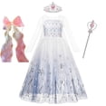 thumbnail image 1 of Disfraz de Frozen 2 de Disney para niña, vestido de baile de malla con lentejuelas blancas, ropa de carnaval, Cosplay de reina de la nieve, vestido de princesa Elsa Fivean unisex, 1 of 2