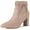 Dust Pink, variant on BLISSFUL STEP Women's Ankle Boots Faux Suede Pointed Toe Bow Decor Chunky Heel Zipper Booties Hot Pink 7