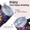 thumbnail image 4 of Butterfly 20 oz Stainless Steel Tumbler with Handle and Straw – Insulated Travel Cup with Sliding Lid, 360° Full Wrap Printed Mug for Home, Outdoor & Sports Use, Spring, 4 of 6